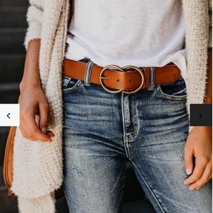 Arlee Double Buckle Faux Leather Belt
